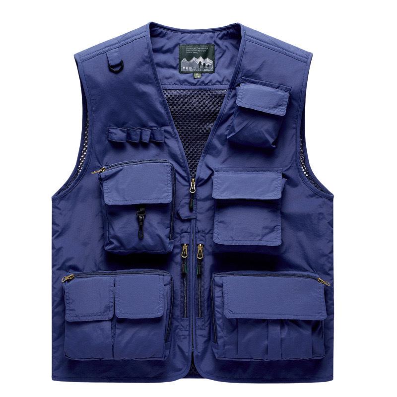 Мужской быстросохнущий жилет с несколькими карманами для рыбалки, работы на открытом воздухе, фотографии и многого другого - Доступен большой размер