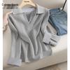 Women's Turn-Down Collar Slim Knit Sweater Top