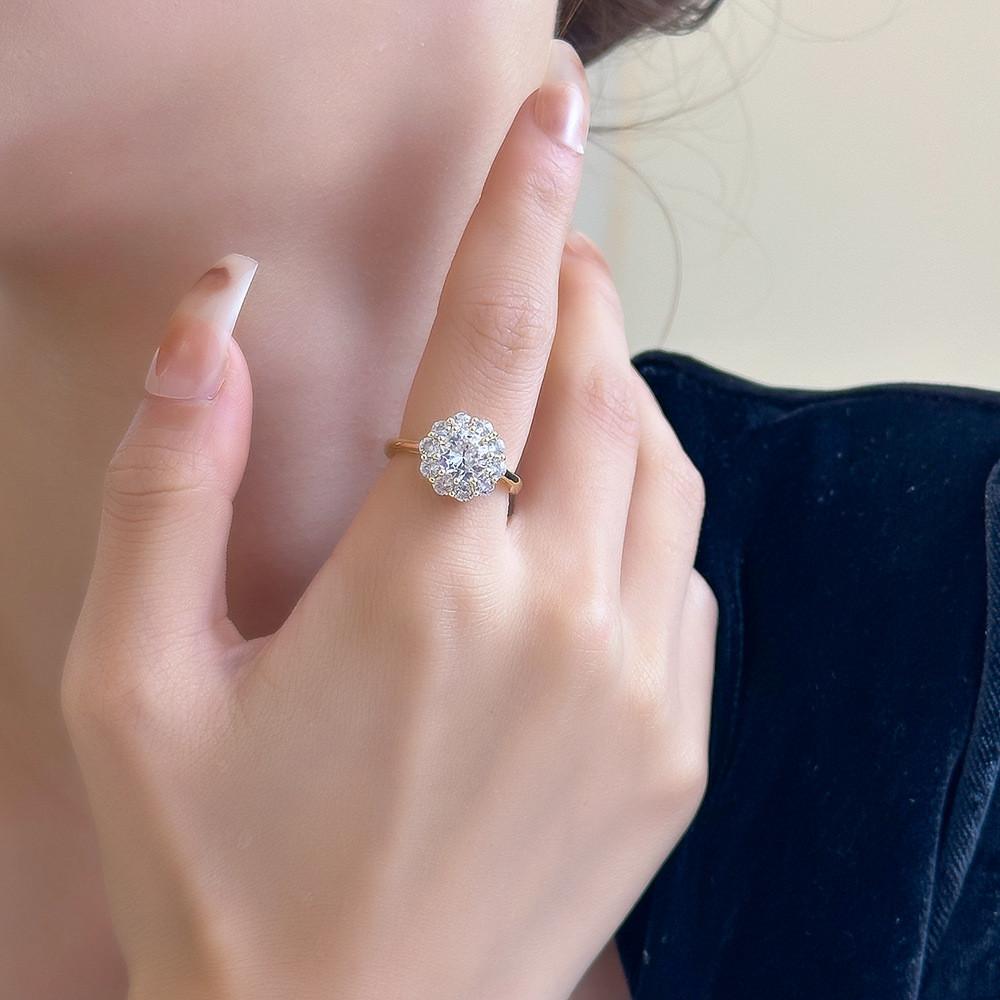 Copper Geometric Ring With Zircon Embellishments Perfect For Everyday Wear