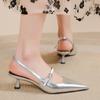 Fashion 2024 Brand Women Shoe Slingback Women High Heels Elegant Dress Pumps Ladies Buckle Strap Pointed Toe Thin Heel Shoes Female