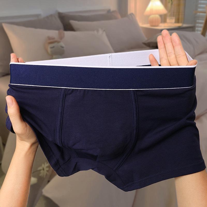 4XL Мужские трусы-боксеры из чистого хлопка со средней посадкой — свободный крой для мужчин среднего возраста и молодых мужчин