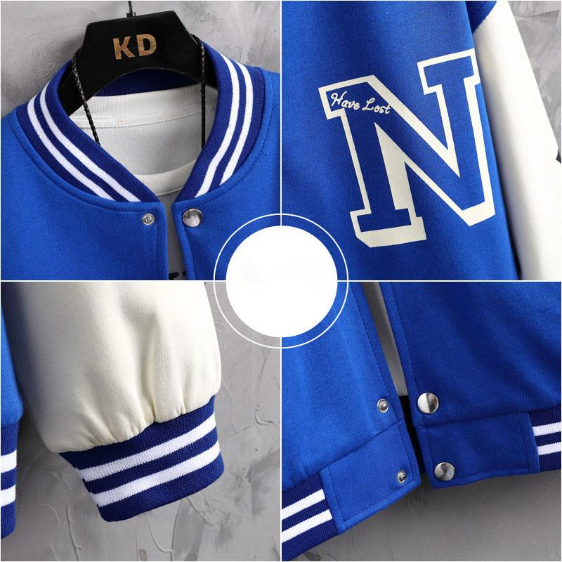 Men's Autumn Casual Letter Embroidered Stand Collar Baseball Jacket