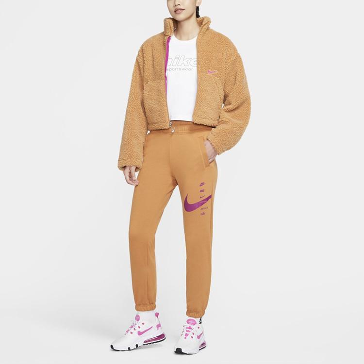 Nike Спортивные флисовые теплые повседневные спортивные брюки женские брюки Spicy-Yellow CU5632-201