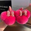 Cute Rex Rabbit Hair Car Keychain Pendant Internet Celebrities Ins Pom-pom Doll Book Bag Pendant Gift