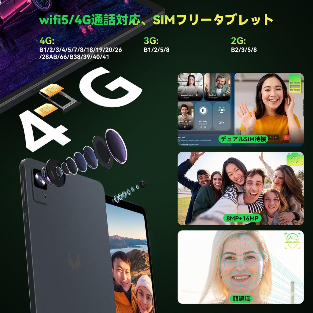 Appearance Android 15 Tablet FPad6 Widevine L1 2560x1600 500Nits Helio SIM 4G LTE Face recognition Wireless projection GPS First 8-inchHeadwolf