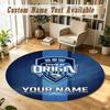 Round Rug Custom NameNSW Blues Logo Pattern Non Slip Carpet Home Floor Decor