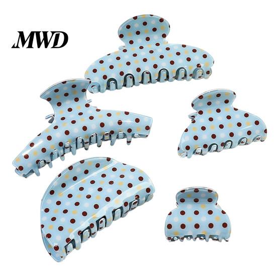 Large Hair Clip for Women Back Head Claw, Strong Bite Force Clip, Dot Print Grip Anti-Slip Teeth Accessory Daily Wear Summer Style