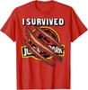 Парк Юрского периода Я выжил Царапины на логотипе Графическая футболка Футболка
