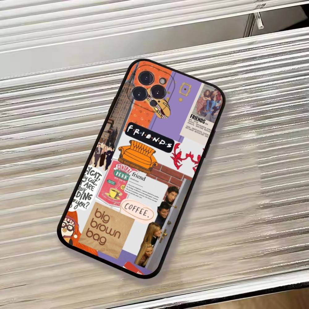 Популярное ТВ-шоу Друзья Чехол для телефона iPhone 17,16,15,14,13,12,11 Plus,Pro Max,XS,Мягкий черный чехол