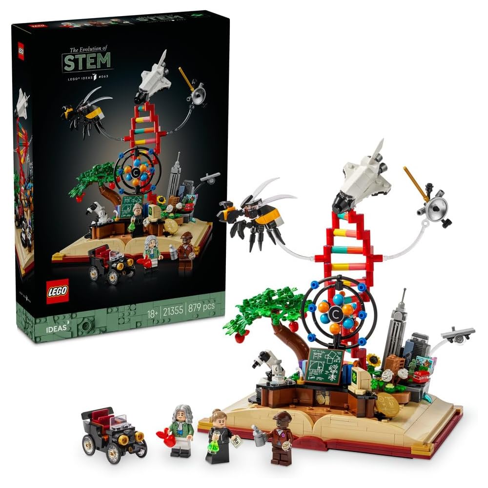 Конструктор LEGO Ideas STEM Эволюция 21355 для Дня Рождения, Дня Отца, Дня Матери, Любителей Науки