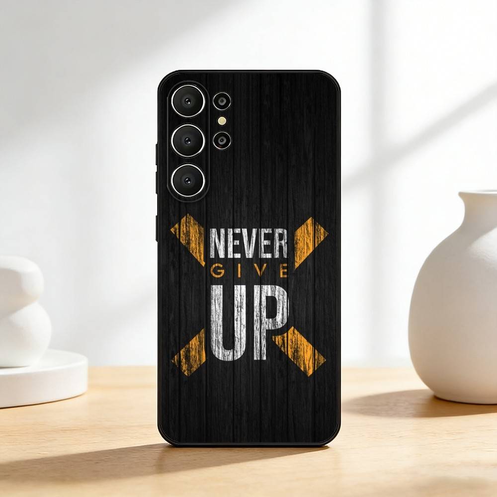 M-Motivate yourself to never give up Phone Case For Samsung S26,S25,24,23,22,30,21,10,9,Ultra,Plus,Lite,FE Soft Black Case