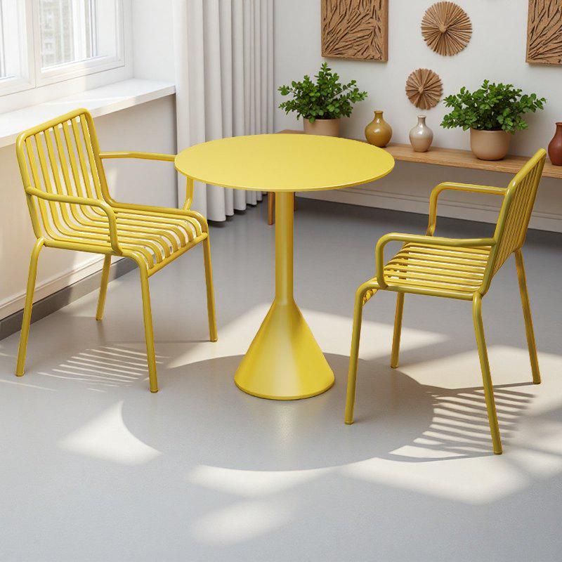 Wrought Iron Outdoor Table & Chair Set – 3-Piece for Garden, Balcony, or Cafe.