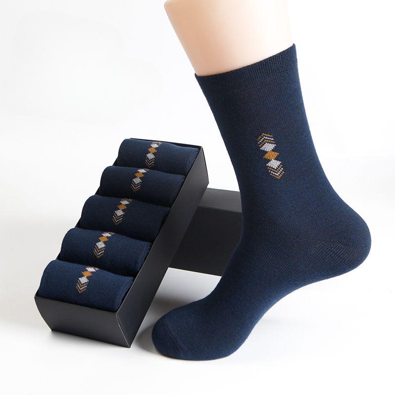 2/5/10 Pairs/Lot Men's Fashion Socks Four Seasons Leisure Breathable Mid Tube Socks 39-46