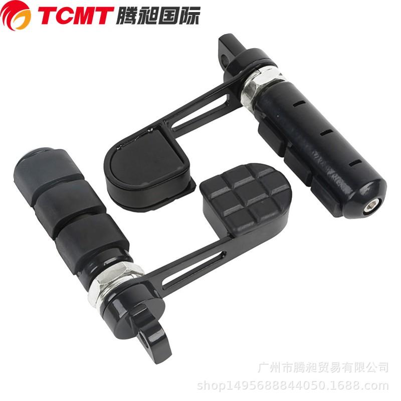 Black Motorcycle Footpegs Harley FXWG FXR Sportster Rear Front Passenger Rest Pedals
