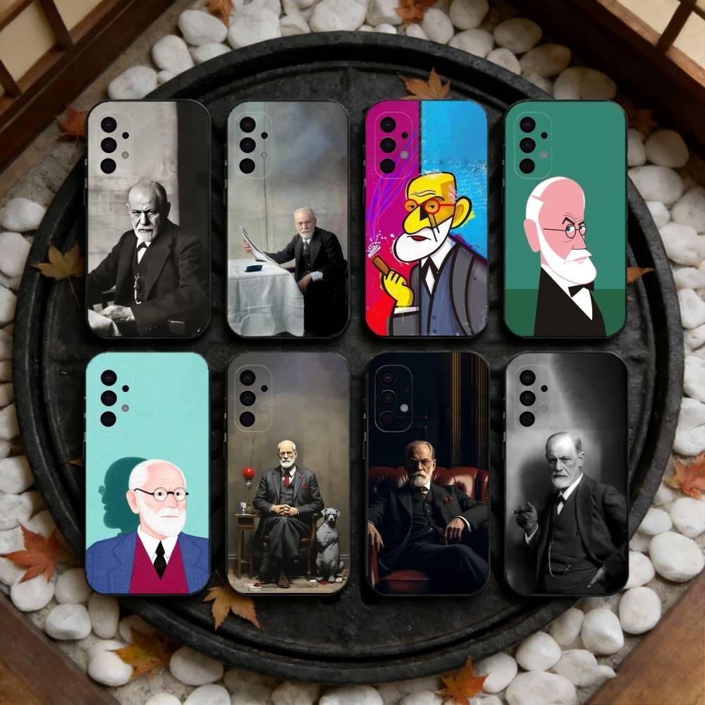 Psychoanalysis Sigmund Freud Phone Case For Samsung S25,24,23,22,30,21,10,9,Ultra,Plus,FE 5G Black Soft Case
