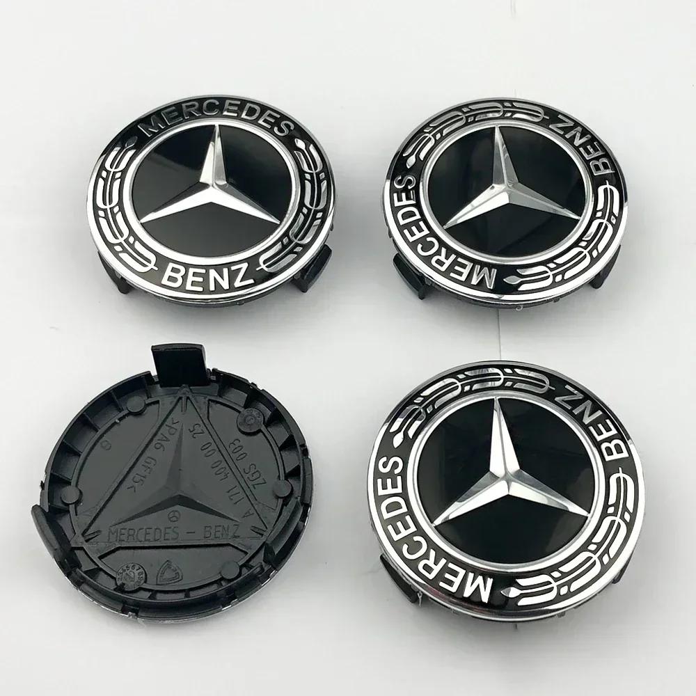 FEN1 Mercedes Benz wheel center cap 75mm new black Hubcap for Mercedes w204 w211 w205 W212 amg w203 w213 w124 w176 w177 accessories