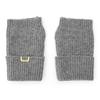 UNDERCONTROL Gold Label Cashmere Wool Blend Soft Touch Thumbhole Fingerless Wrist Cuff Short Text Warmer Cell Phone Gloves Korea Women's (Grey)