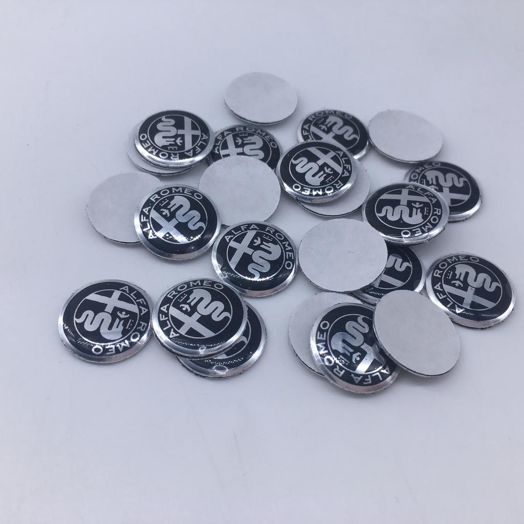 for 11mm 14mm 15mm ForAlfa Romeo 159 147 156 Giulietta GT Aluminium Car Key Emblem StickersMito Brera Giulia F1 Stelvio Volante