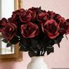Black and White Roses Cemetery Roses Long Stem with Leaves Black Bouquet