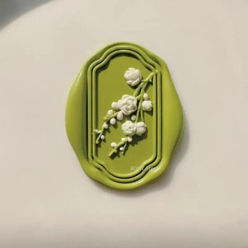 Tea Flower Wax Sealed Metal Seal Head Gift Decoration Sealing Sticker Diy Wedding Invitation Card Decoration