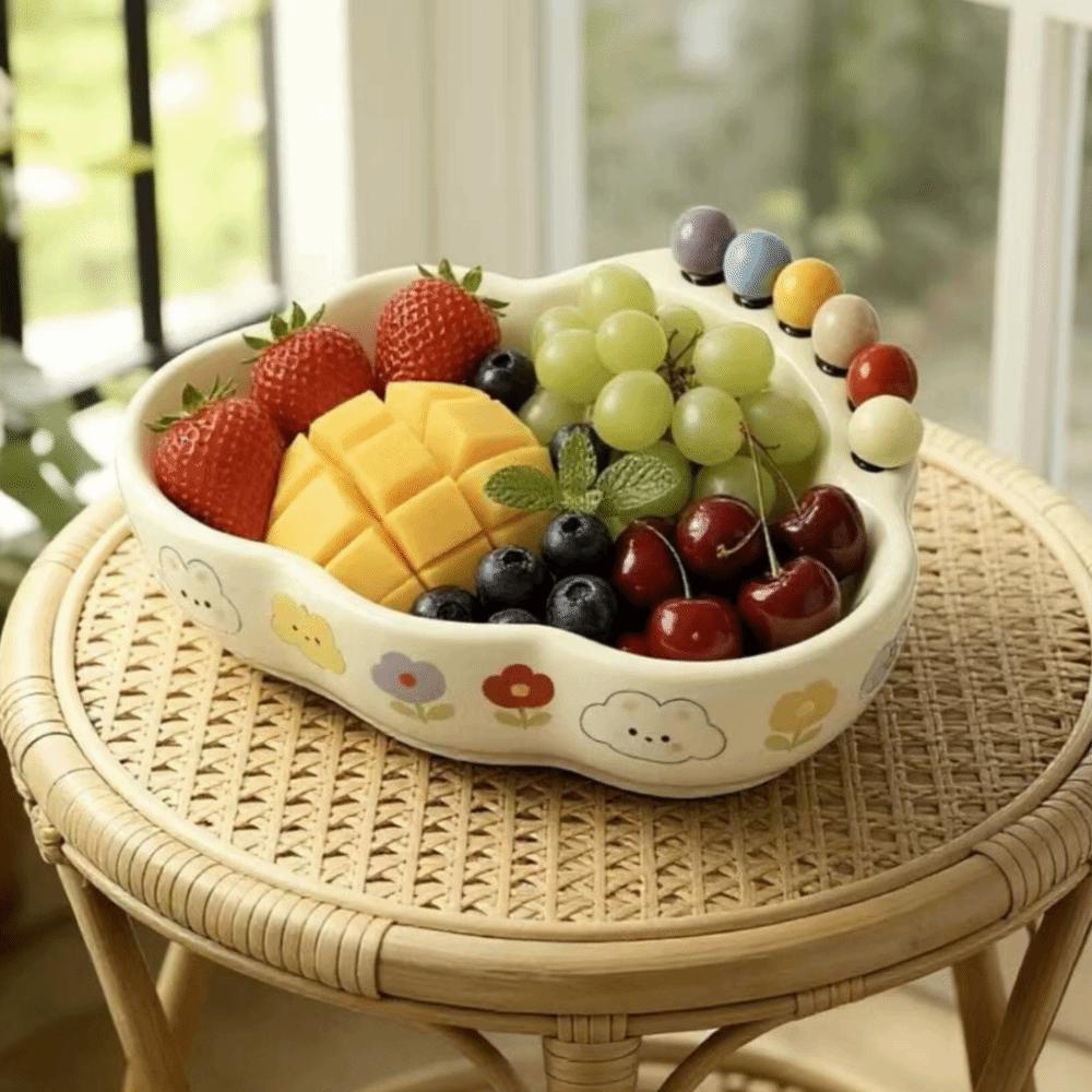 Cloud Shape Fruit Storage Tray Plastic Dessert Salad Bowl Durable Fruit Serving Plate Entryway