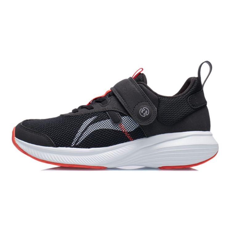 Li Ning Zhi Rou 2.0 Slim Casual Non-Slip Wear-Resistant Breathable Low-Top Kids Running Shoes Kids Sneaker Black Red YKCR120-1