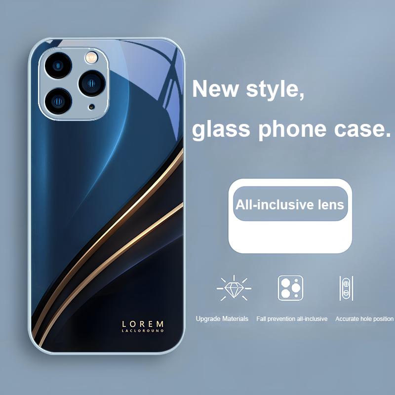Градиентный Lorem Черный для iPhone 15 14 13 12 11 Pro Max X XS XR 7 8 Plus 2020 22 SE Черный чехол из закаленного стекла для телефона