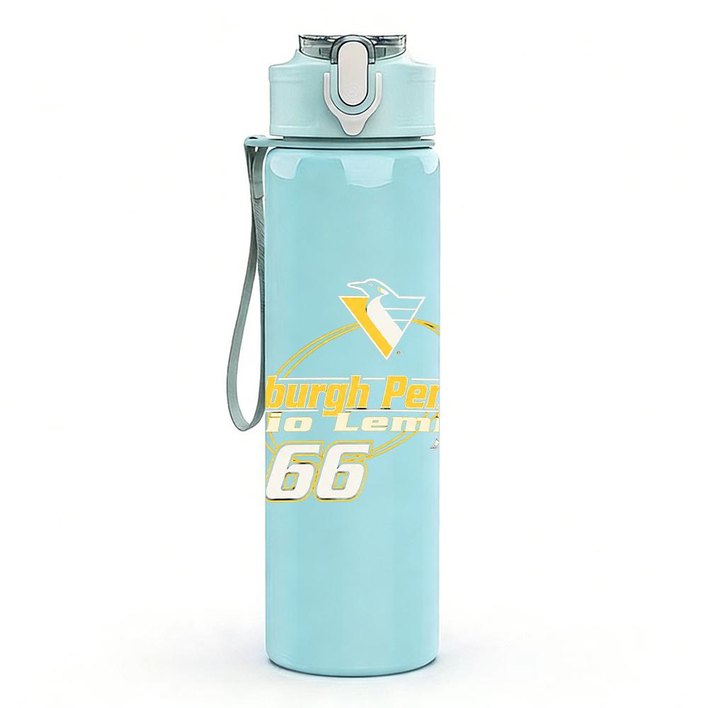 1PC Yellow Western Horse Vintage Text Print 750ml Portable Sports Water Bottle Leakproof Gym Outdoor Travel Drink Cup