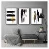 Minimalist Canvas Painting Wall Art Poster Print Pictures Living Room Home Interior Decoration Abstract Black Gold Brush Line