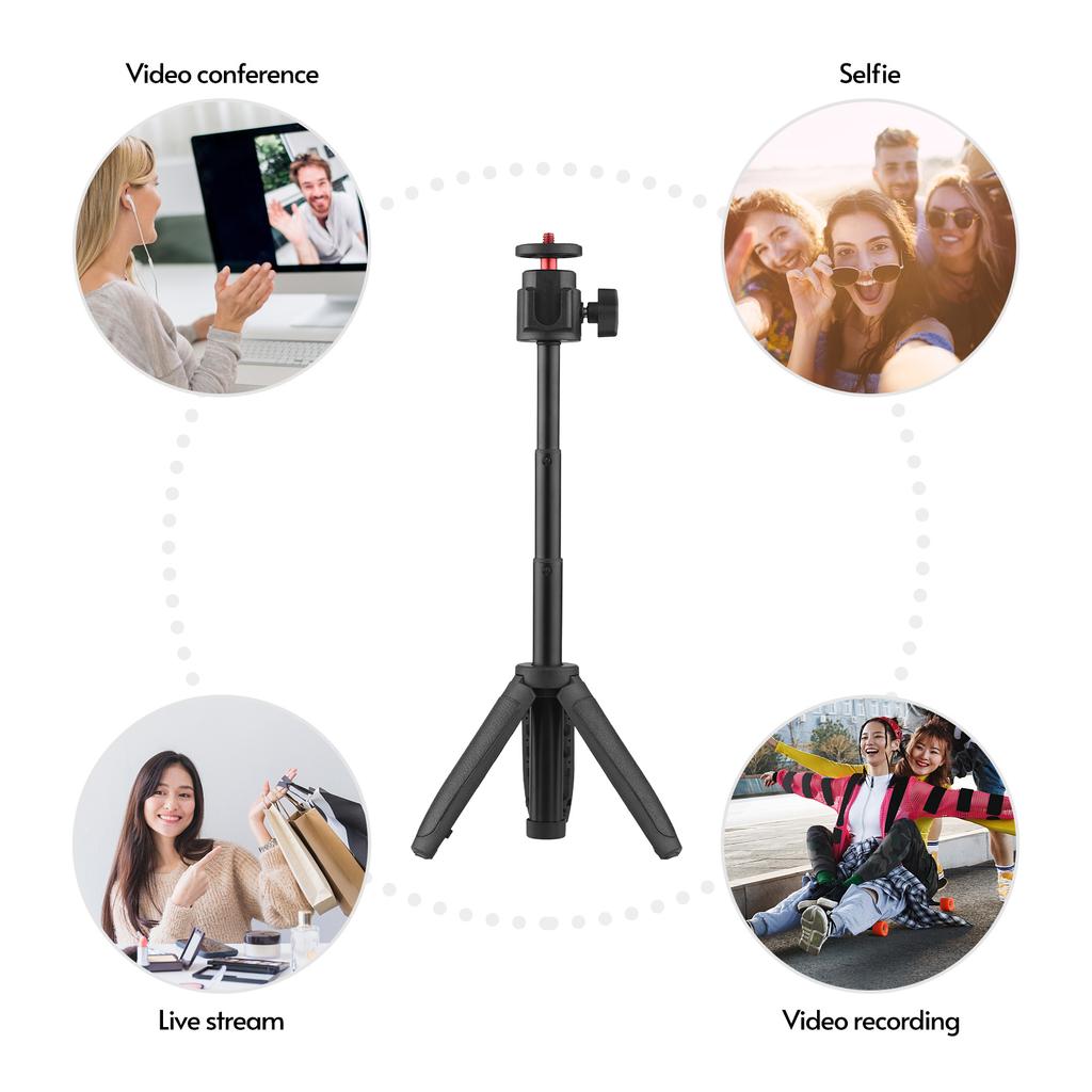 Lightweight Portable Mini Tripod Extendable Tripod Stand Handle Grip with 4 Levels of Adjustable Height