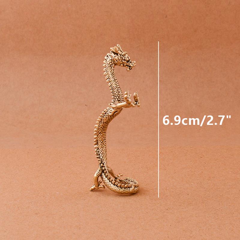 Китайский Зверь Статуя Дракона Бронзовая Статуэтка Украшения Античная Медь Мифическое Животное Миниатюрное Украшение Дома Коллекция Ремесел