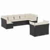 VidaXL Salon de Jardin avec Coussins 9 pcs, Canapés de Terrasse, Ensemble de Meubles de Patio, Mobilier d'Extérieur, Noir 3218146