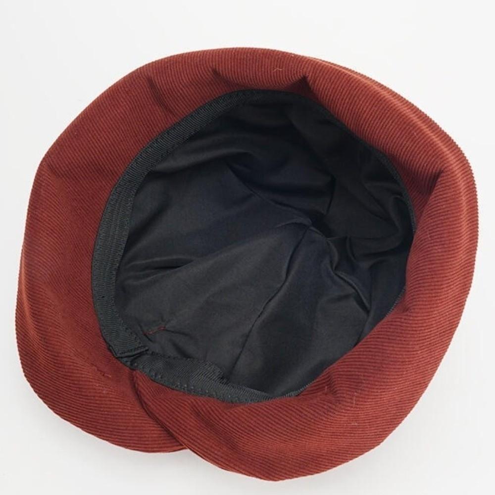 Small Brim Corduroy Bucket Hat Bowknot Basin Cap Vintage Fisherman Cap Casual