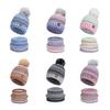 2Pcs/Set Winter Hat Scarf Set Thickened Velvet Lining Colorful Versatile Elastic Fit Knitting Hat Neck Warmer Set