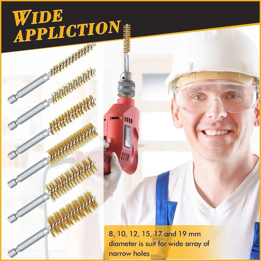 6/8/10/12/14Pcs Washing Polishing Tools Twisted Wire Borebrush for Power Drill Impact Driver