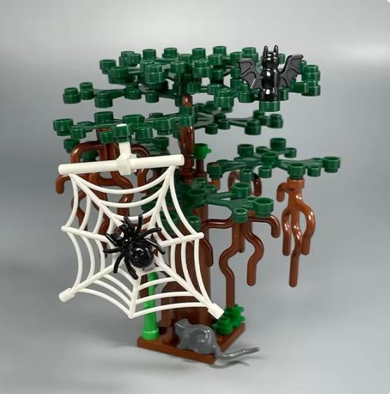 Хэллоуин Сцена Конструктор MOC Кладбище Надгробие Мышь Тыква Машина Вампирский Трон Камин Летучая мышь Свет Свеча Игрушка Подарок A040