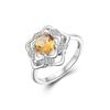 2024 New Arrival Flower Shape Citrine Ring Natural Gemstones Women Fine Jewelry for Wife Mom Dailly Wear Meaningful Gift