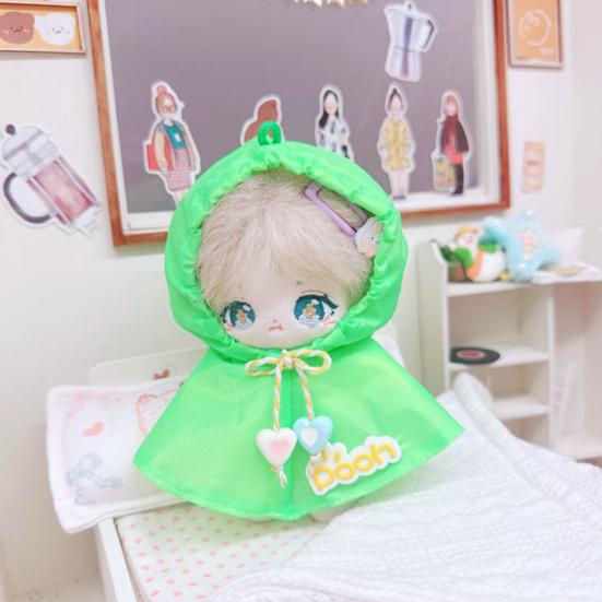 10/15 см хлопковый плащ для куклы, регулируемый шнурок, дождевик-пончо, желтый, зеленый, мягкая кукла, ткань, дождевики, одежда, хлопковая кукла, подарок для любителей