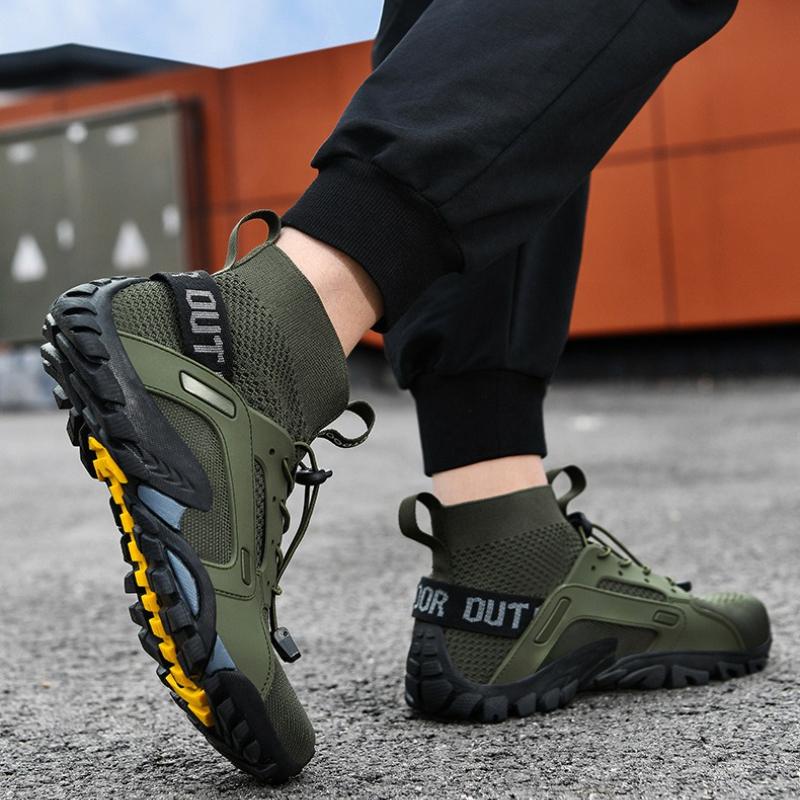 Мужские уличные походные ботинки для ходьбы по воде, сетчатые дышащие нескользящие ботинки с высоким верхом, высококачественные повседневные кроссовки Tenis De Hombre