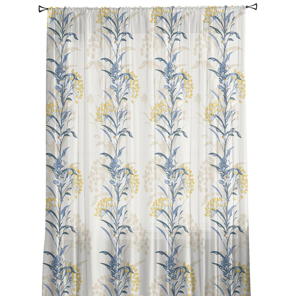 Летний цветок растение современный занавес для гостиной прозрачный тюль занавески окна прозрачные для спальни аксессуары декор