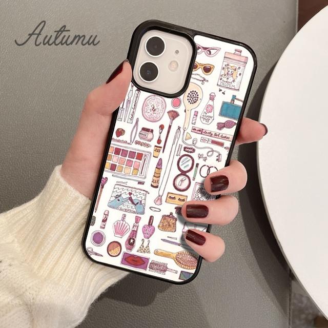 Чехол для телефона с тушью и губной помадой для iPhone 11 12 13 14 Pro Max mini XR XS SE 2020 6S 7 8 Plus Galaxy S21 S22