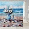 Blue Crab Shower Curtain,Hippie Boho Mandala Bathroom Curtain Small Size Sea Ocean Nautical Theme Bath Curtain Beach Animal