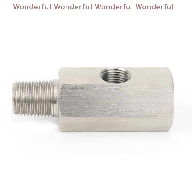 Oil Pressure Sensor Connector Feed Line Gauge Tee Adapter Oil Pressure Sensor Tee 1/8"NPT Female To M12 M10 M14 1/8NPT 1/4NPT