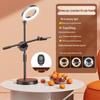 Adjustable Desktop Phone Stand with Rotating Dual Holder & Fill Light for Live Streaming