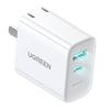 Ugreen 90411 Быстрое зарядное устройство с двумя портами USB-C и USB-A, 20 Вт