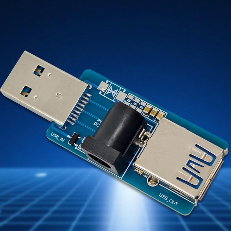 USB Power Splitter Enhancement Module USB 5V and External 55x21 5V Power Supply MOS Circuit Power Enhancement Board