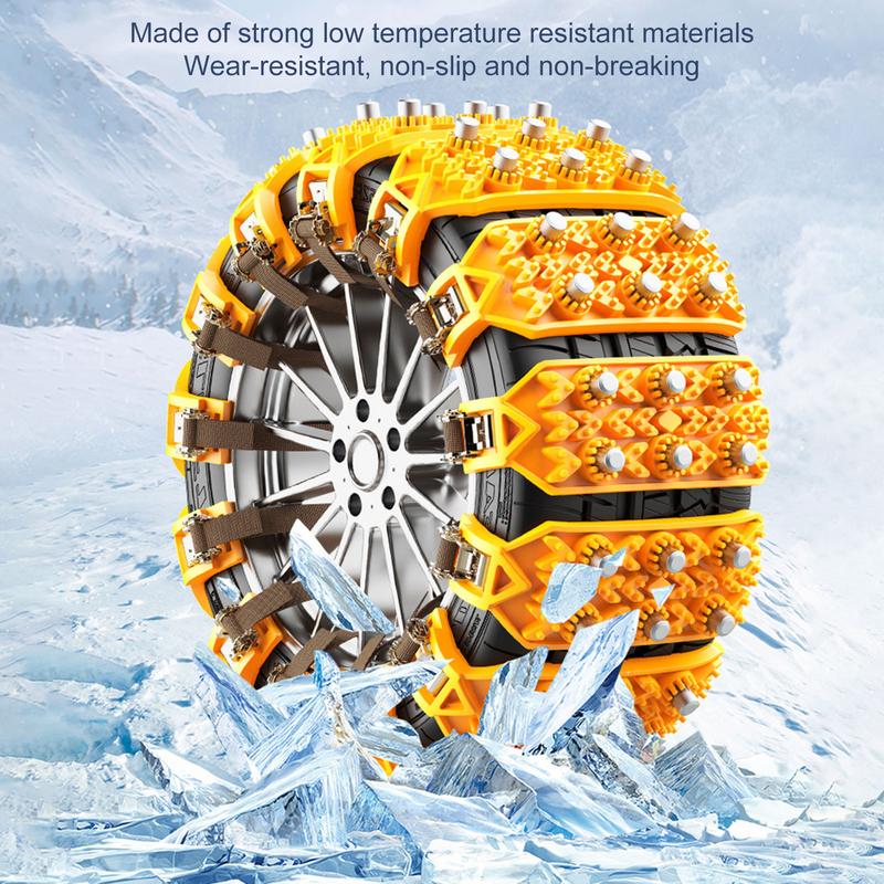 8pcs Car Tire Snow Chains for Winter Anti Skid Traction Automotive Tyre Security Chain Heavy Duty Auto Mud Icy Emergency Chain
