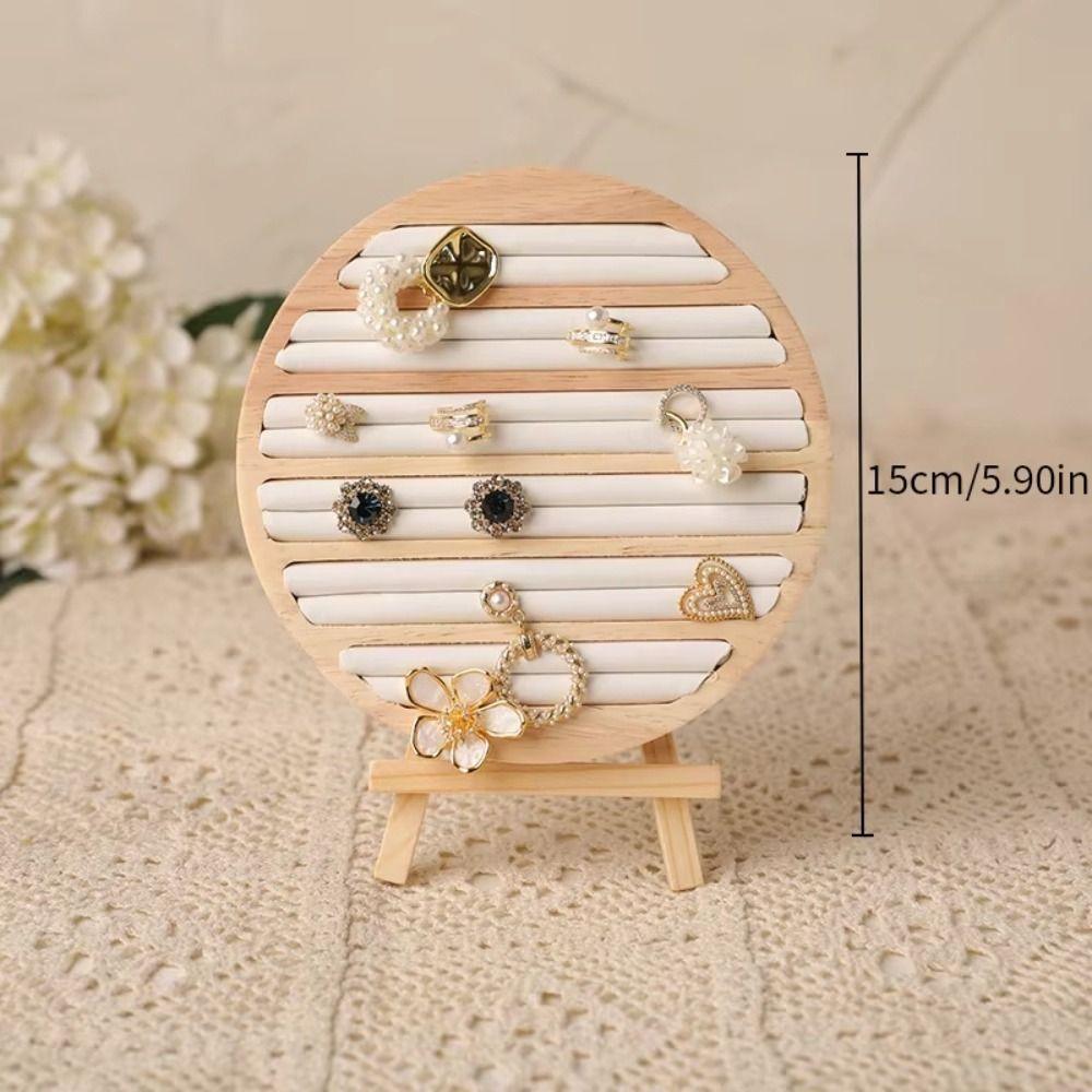Velvet Lining Jewelry Display Rack Round Shape Jewelry Organizer Ring Earring Holder Shop Decor