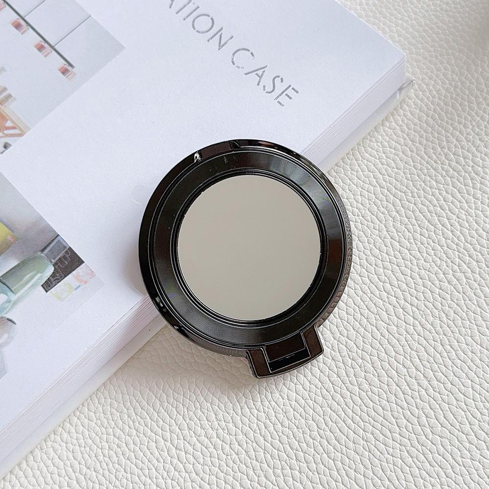 Магнитный держатель для мобильного телефона с гальваническим покрытием цвета конфет, складной, с защитой от падения, с металлическим кольцом, пряжкой, липкой наклейкой на заднюю панель, зеркальцем для макияжа