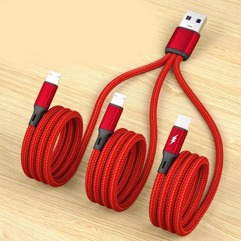 3-в-1 USB-разветвитель на TypeC + Micro USB Кабель для зарядки телефона в машине UsbC с передачей данных TypeC 2x Micro USB кабель для зарядки